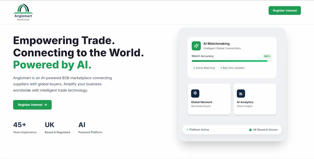 Anglomart Landing Page