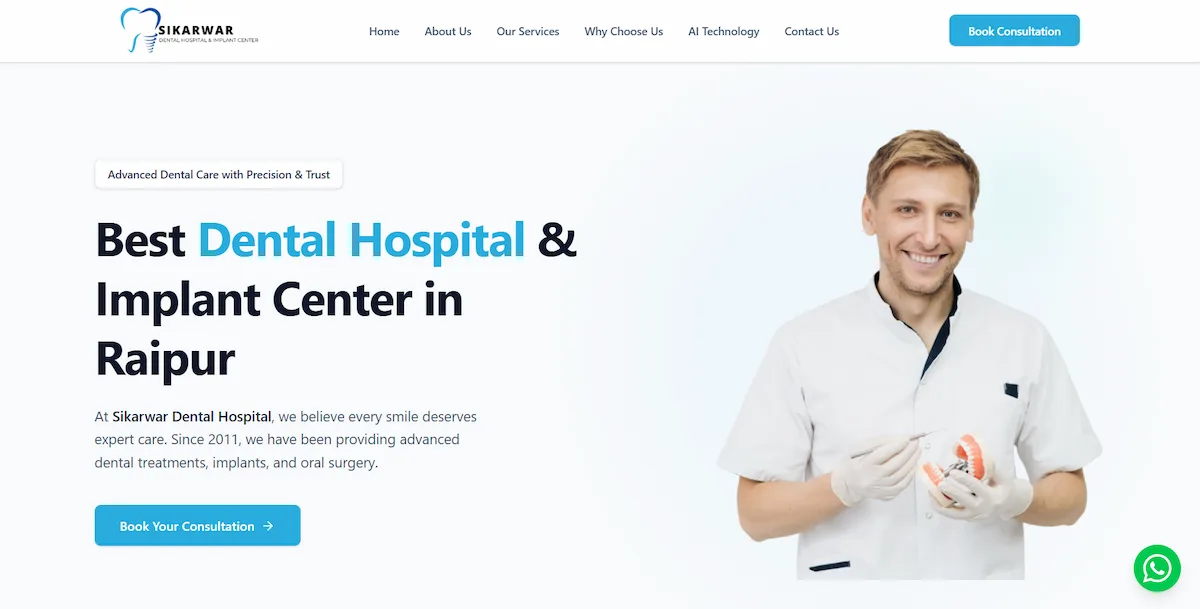 Sikarwar Dental Hospital website preview